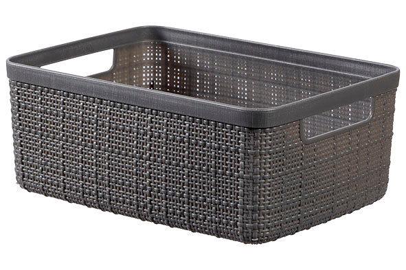 Jute mandje S 5 liter Donkergrijs 26,5x20x10,5cm