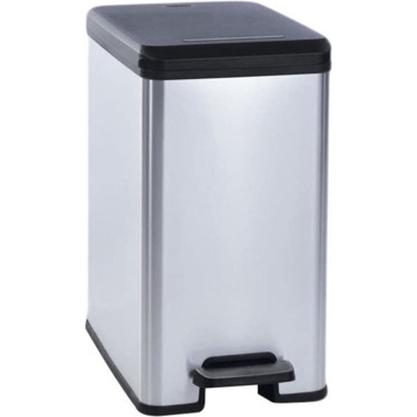 Decobin slim afvalbak 25L zilver