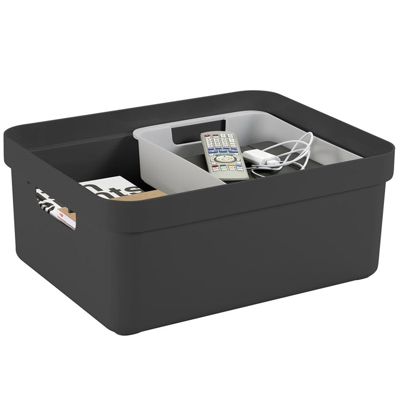 Sigma Home Opbergbox 24L antraciet 44,5 x 34,5 x 18 cm