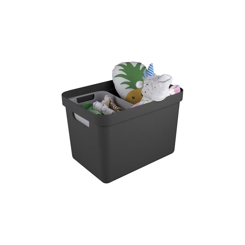 Sigma Home Opbergbox 18L antraciet 35,2 x 25,3 x 24,3 cm