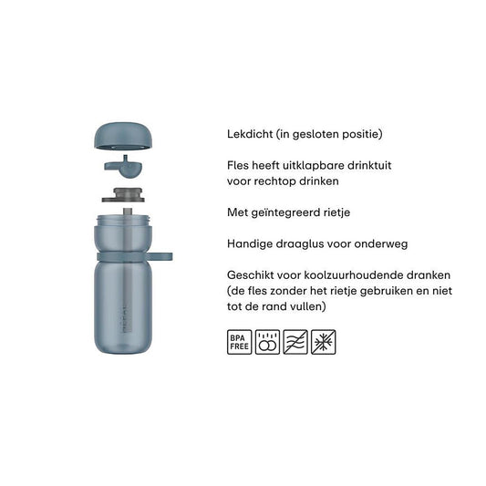 Drinkfles flip sport 600ml - frost blue