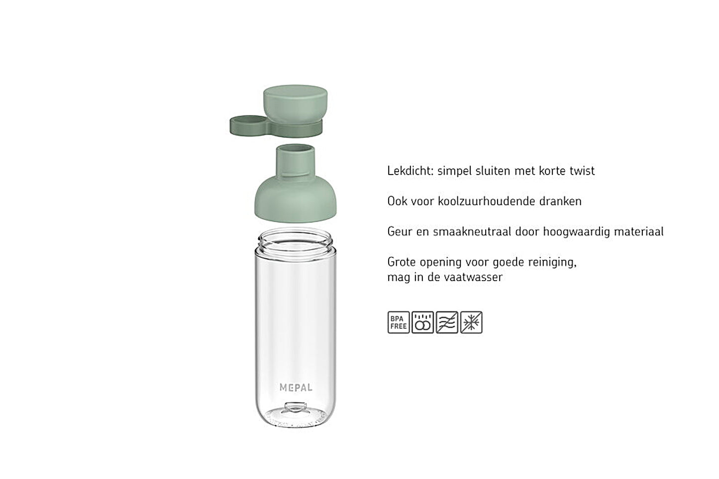 Mepal Waterfles vita 500ml - nordic black