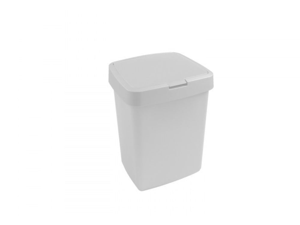 Delta prullenbak 10 liter klepdeksel wit 25,1x21,7x32,6cm