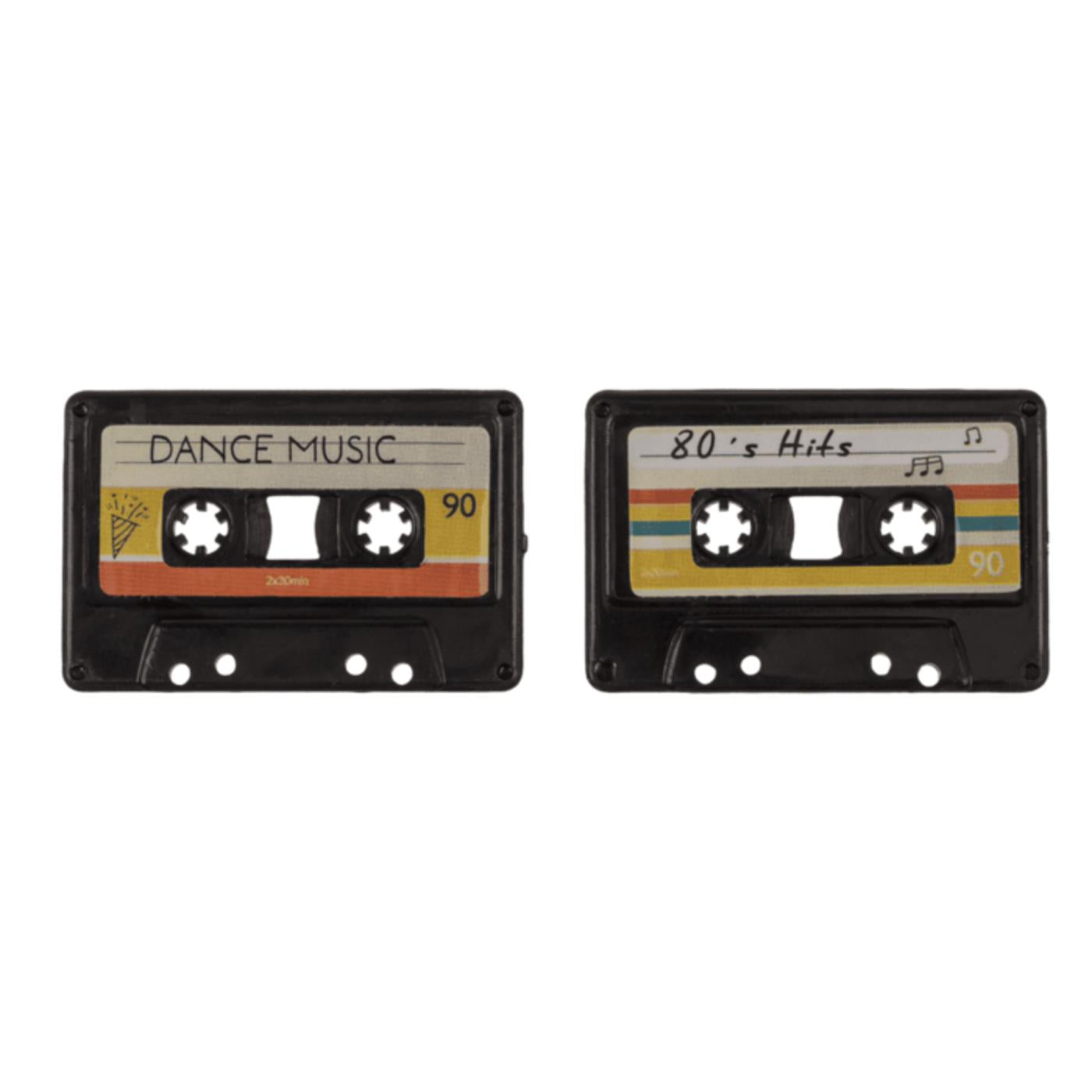 Koelkastmagneten Retro Cassette 3x4cm set van 4 stuks