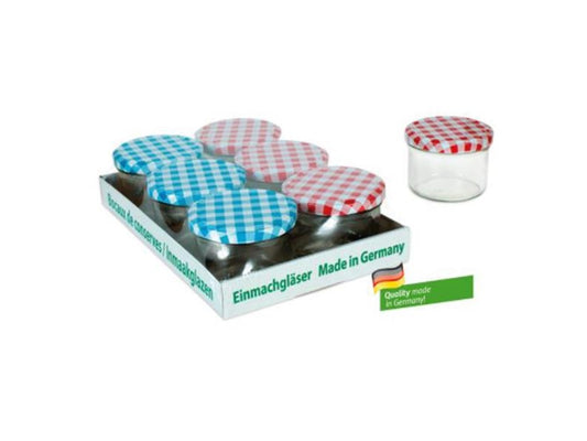 Weckglas / weckpot / jampot met geruit schroefdeksel 230 ml pak a 6 stuks