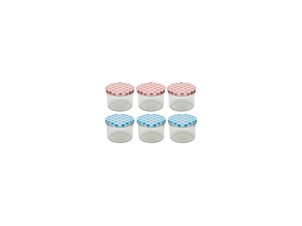 Weckglas / weckpot / jampot met geruit schroefdeksel 230 ml pak a 6 stuks
