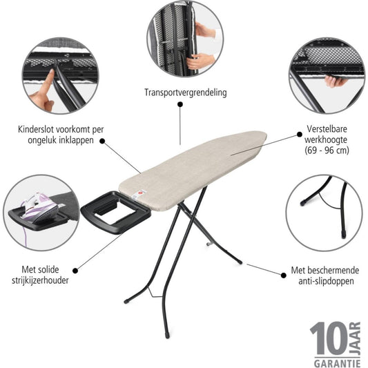 Strijkplank B denim grey 124x38cm