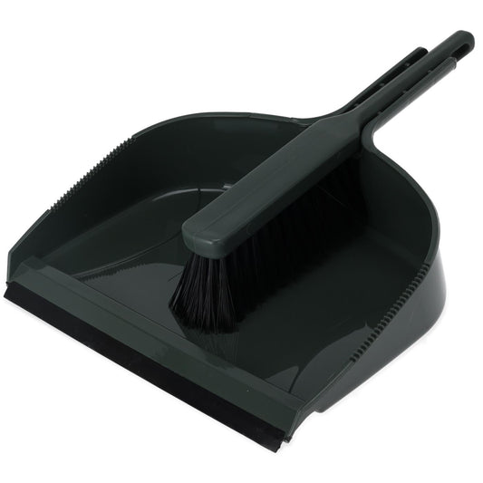 Stoffer en blik kunststof groen 40x33cm