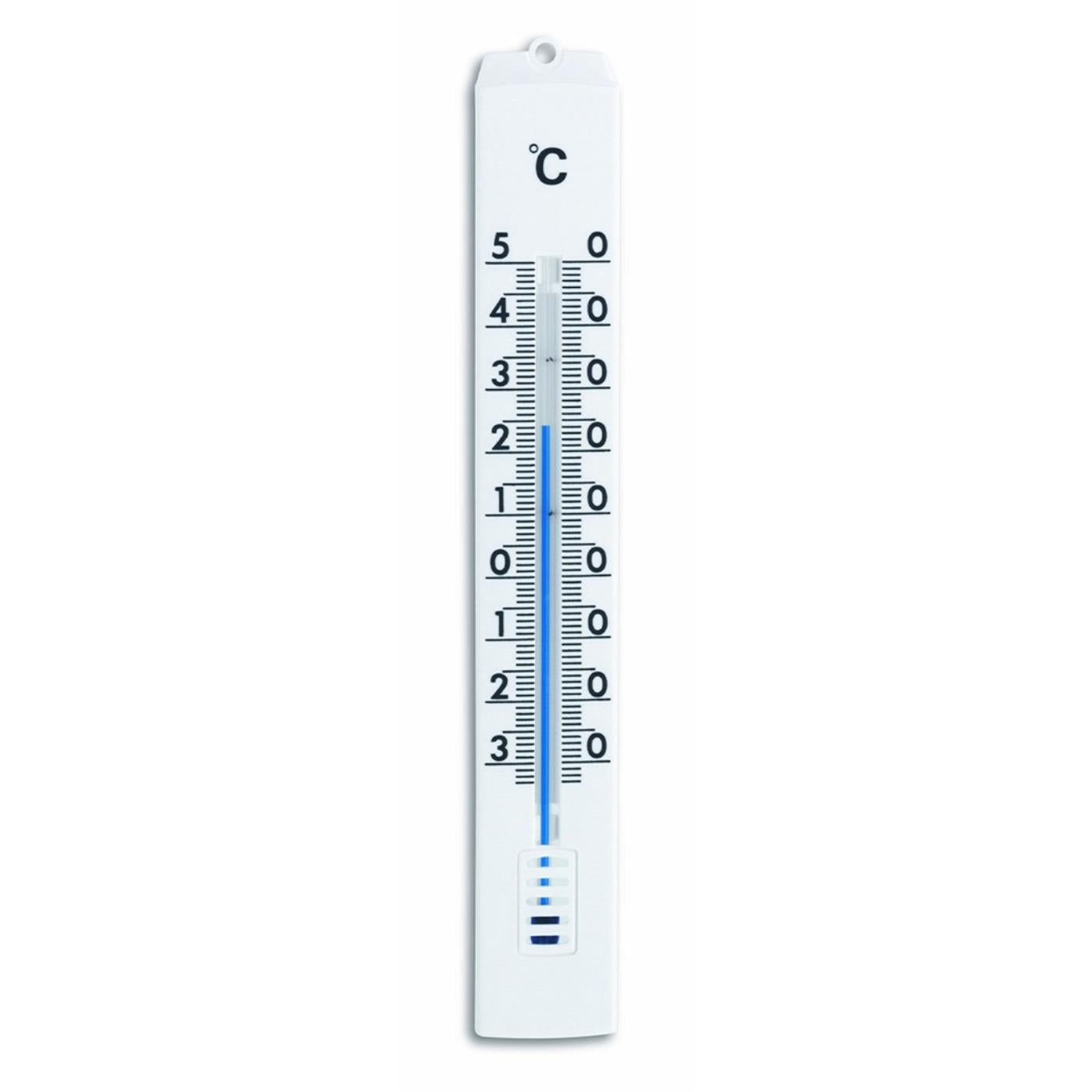 Binnen/buitenthermometer analoog kunststof 18cm wit