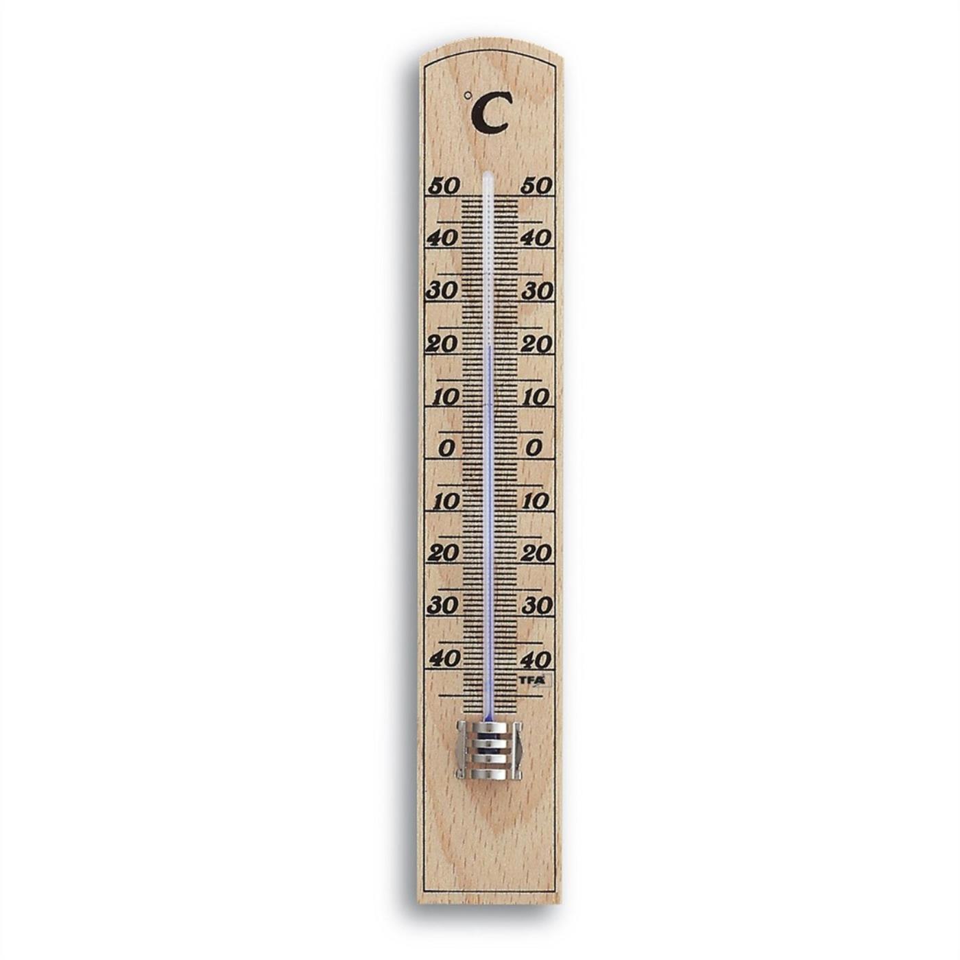Kamerthermometer analoog beuken 20cm