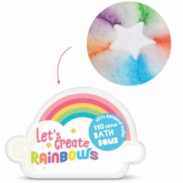 Badbruisbal Wolk met rainbow  kleuren swirl 110 gram