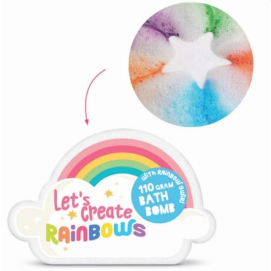 Badbruisbal Wolk met rainbow  kleuren swirl 110 gram