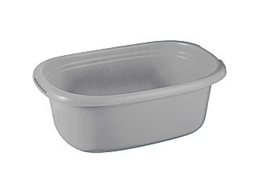 Basic wasmandl 25 liter zilver 55x38x23cm kunststof