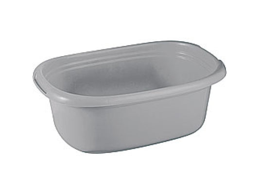 Basic wasmandl 25 liter zilver 55x38x23cm kunststof