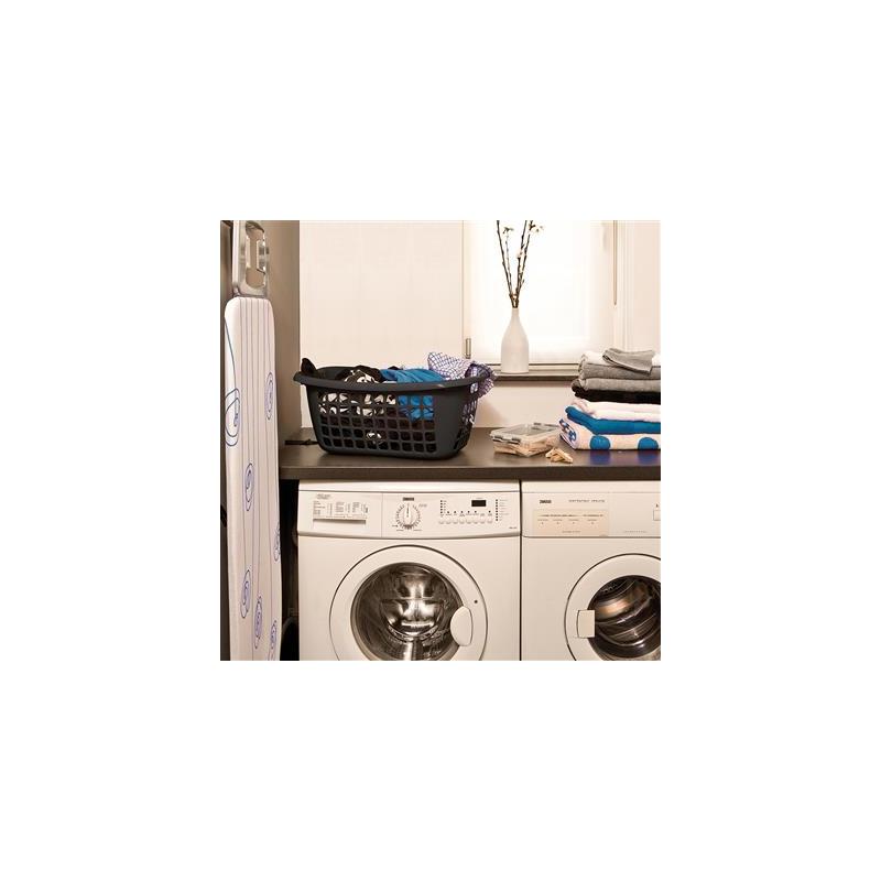 Basic wasmand zwart 55x38x22.5cm ca45 liter