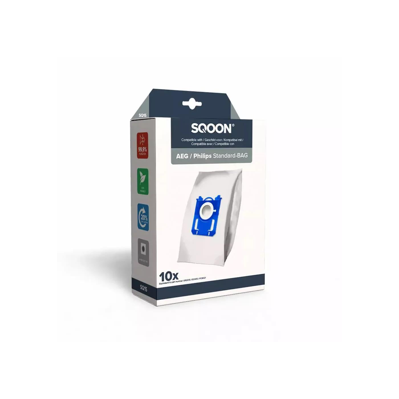 SQOON Stofzuigerzak Philips Standard Bag 3-D doos a 10 stuks