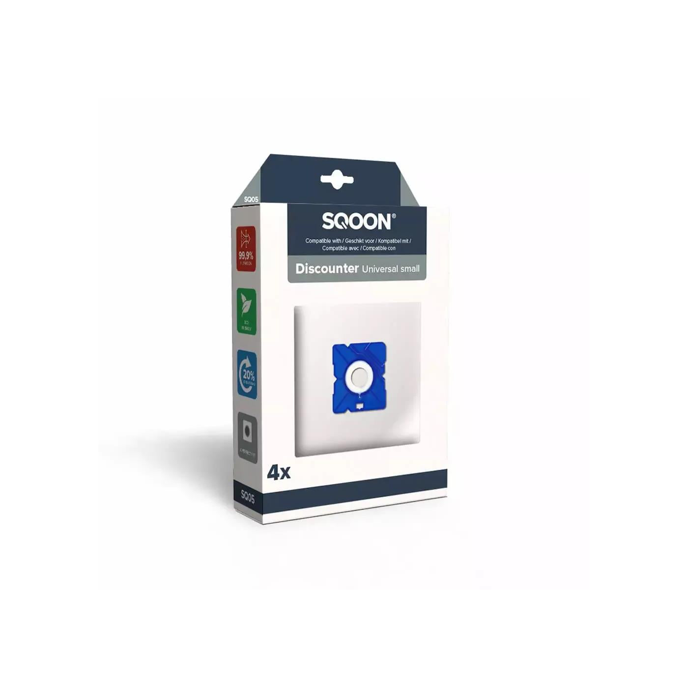 SQOON Stofzuigerzak Discounter Small doos a 4 stuks