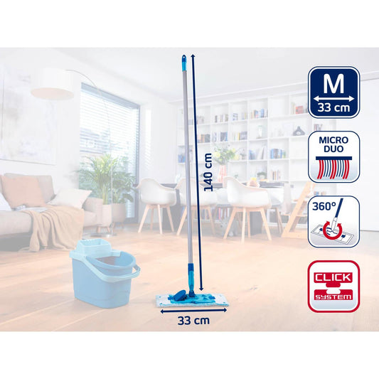 Powerclean vloerwisser M 33cm met steel 140cm