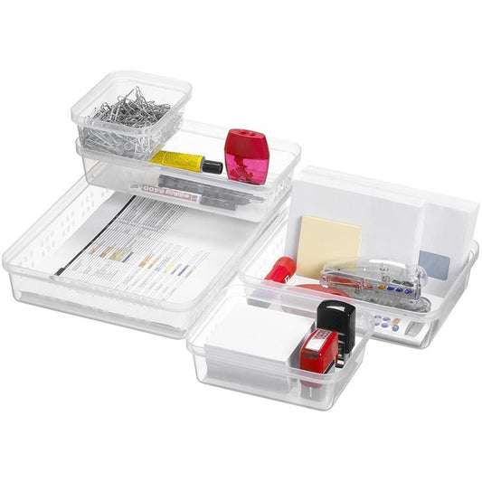 Square kantoor opbergbak A4 transparant 34,5x25x6,2 cm