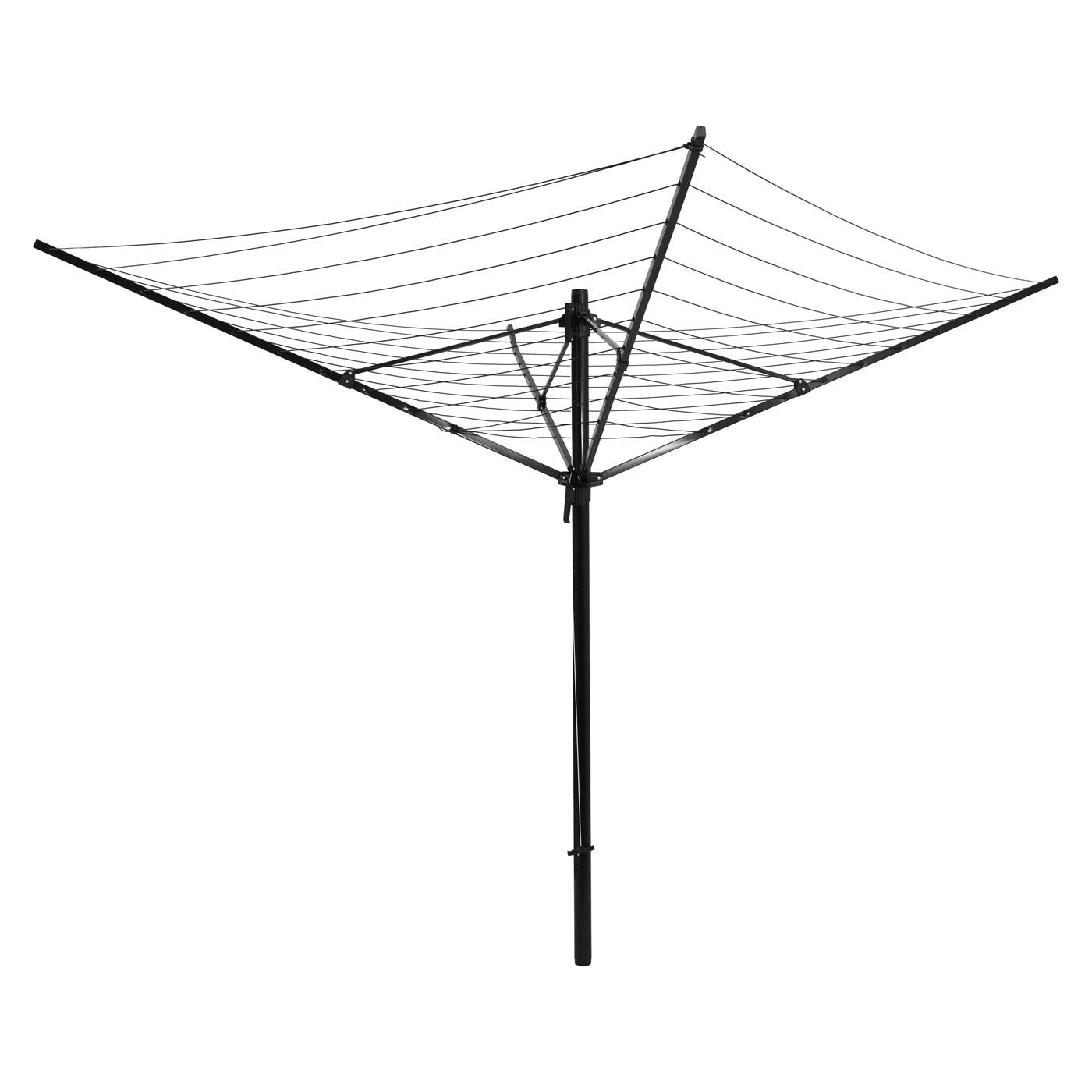 Droogmolen 60m zwart staal/alu met bodemhuls Ø5cm