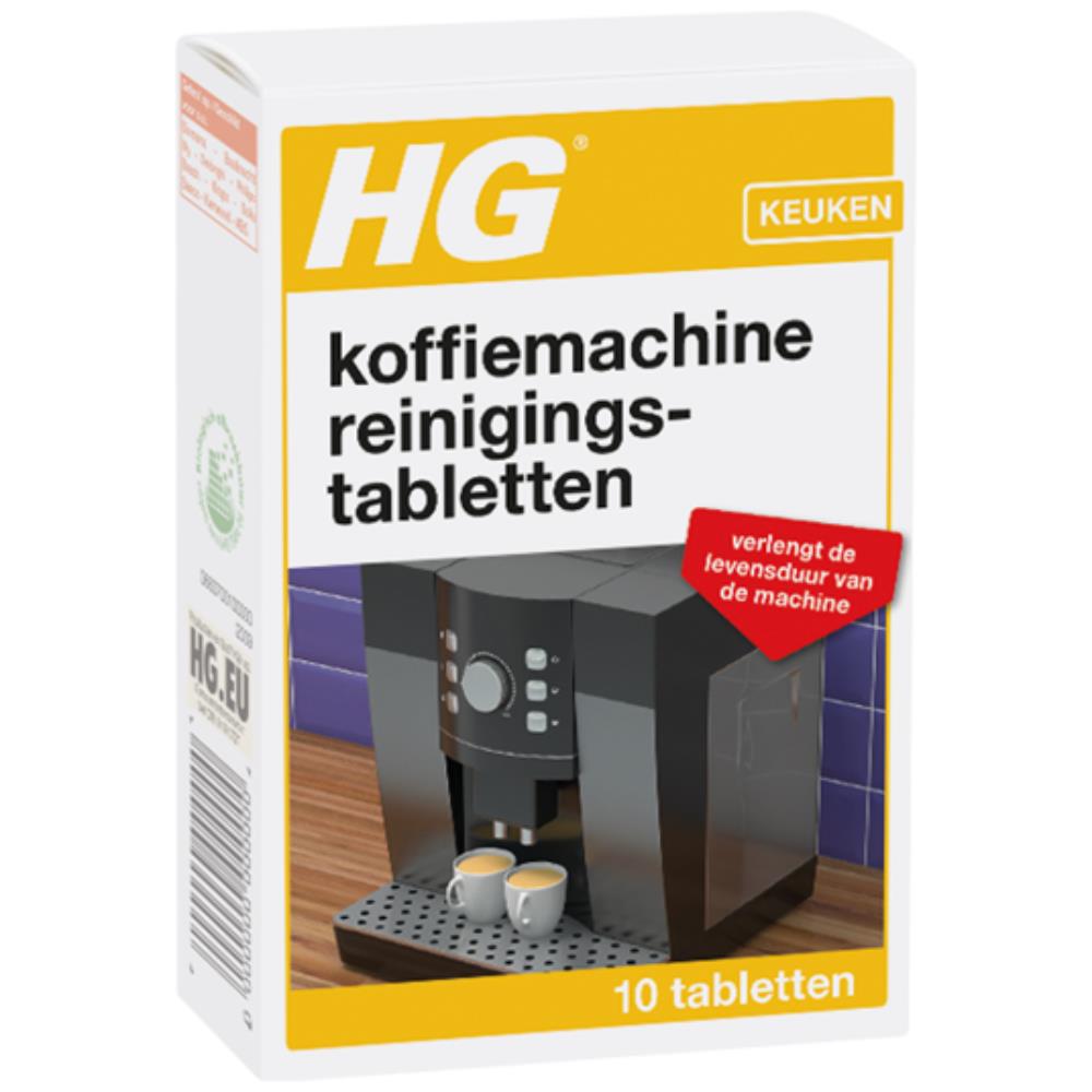 Koffiemachine reinigingstabletten 10 stuks in doosje, biologisch afbreekbaar.