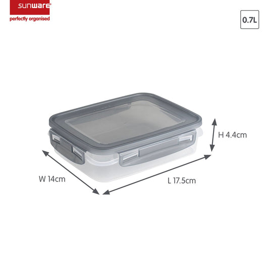 Club Cuisine diepvriesdozenset met clips set van 3 0,7L transparant grijs