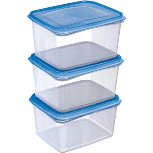 Club Cuisine Diepvriesdozenset 1,5 liter transparant/blauw set a3 stuks 17,5x14,9,5cm