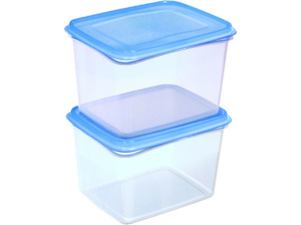 Club Cuiise diepvriesdozenset 1,9 liter transparant/blauw set a 2 stuks 17,5x14,11,4cm
