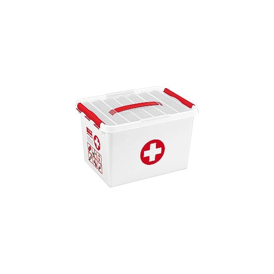 Q-line eerste hulp box 22 liter wit/rood 40x30x26cm