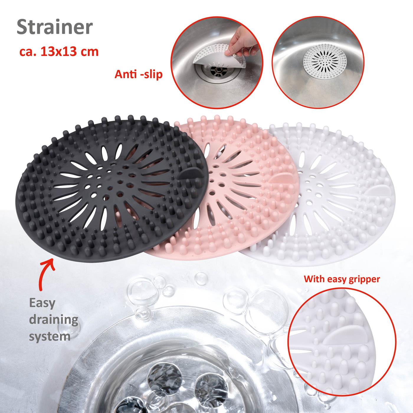 Gootsteenzeef Anti-slip Ø13cm