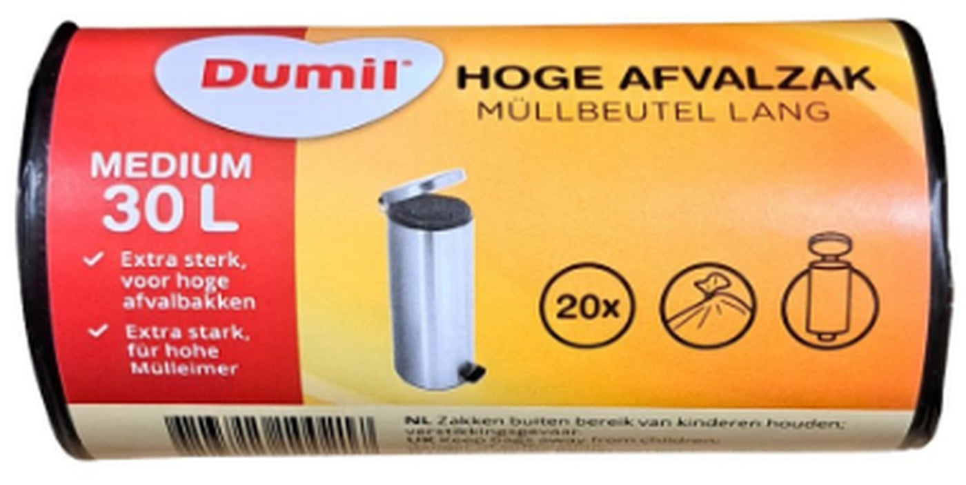 Dumil Hoge afvalzakken M 30L rol a 20 stuks