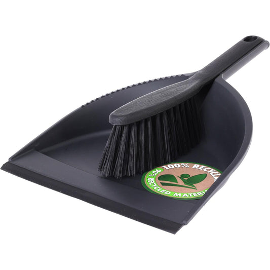 Stoffer en blik kunststof zwart