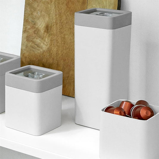 Sigma Home Voorraadbus 0,6L wit/lichtgrijs 9 x 9 x 11,4 cm