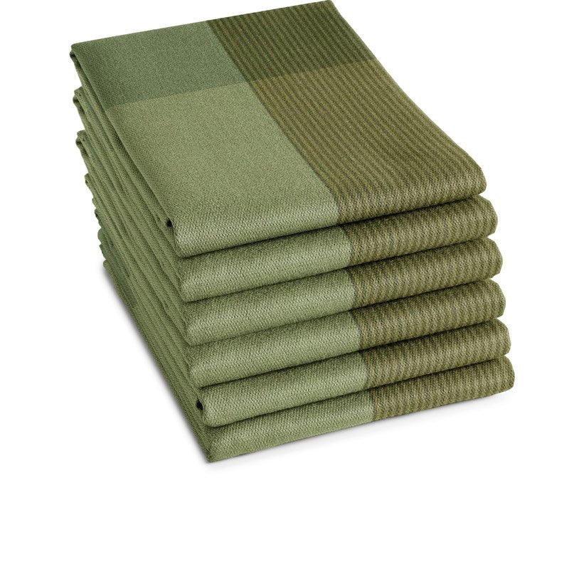 Theedoek Blend olive groen 60x65cm 6 stuks