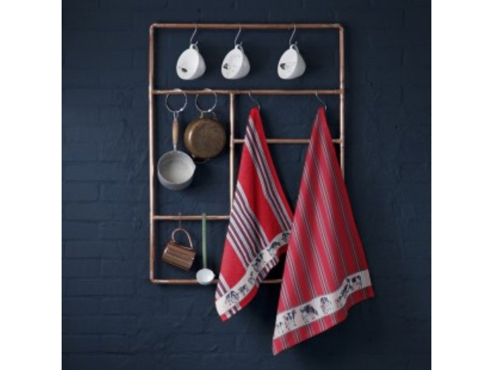 Theedoek Friesian red 60x65cm 6 stuks