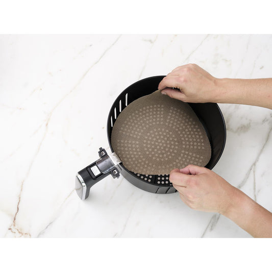 Herbruikbare Airfryer bak en beschermfolie rond Ø23,5cm set a 2 stuks
