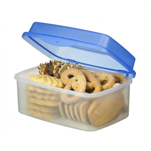 Club Cuisine koekdoos 3,5 liter transp/blauw 12x24x17cm