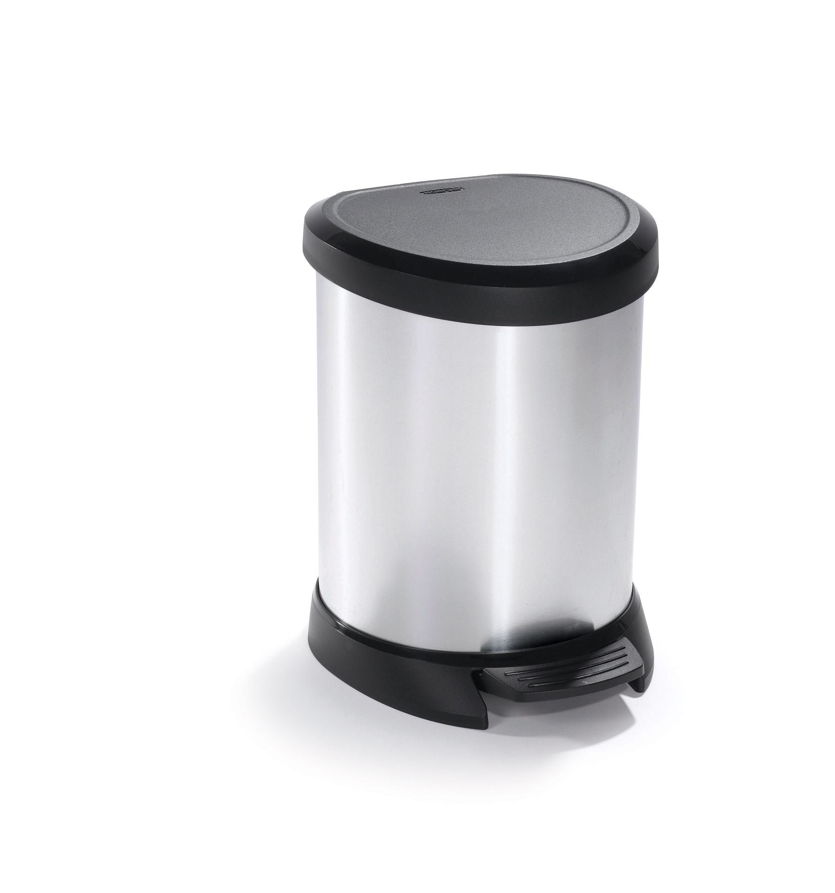 Decobin rond pedaalemmer 5 liter zilver/zwart 25x21xH28