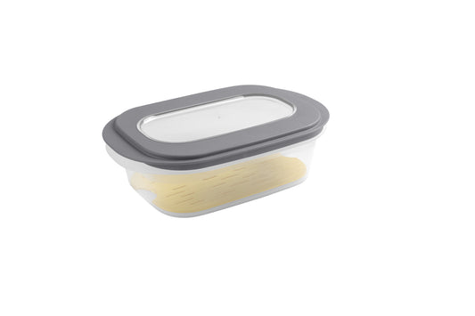 Sigma Home Kaasdoos met tray 2 liter transparant/donkergrijs 26,5x17,2x10,5cm