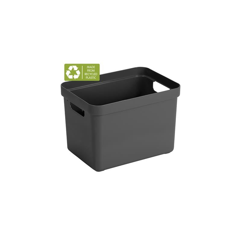 Sigma Home Opbergbox 18L antraciet 35,2 x 25,3 x 24,3 cm