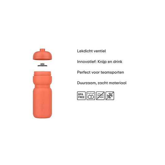 Bidon squeeze sport 600ml - peach orange