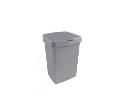 Delta prullenbak 25 liter klepdeksel grijs kunststof 39,7x34,5x56,4cm
