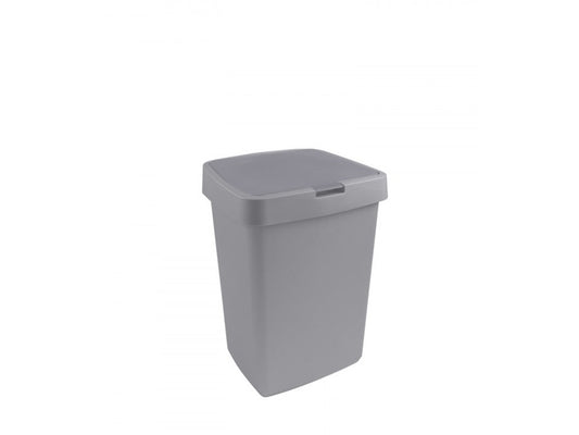 Delta prullenbak 25 liter klepdeksel grijs kunststof 39,7x34,5x56,4cm