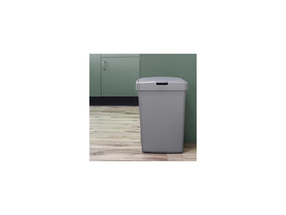 Delta prullenbak 25 liter klepdeksel grijs kunststof 39,7x34,5x56,4cm