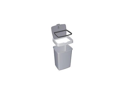 Delta prullenbak 25 liter klepdeksel  metallic/zwart kunststof 32,3x28,1x45,2cm