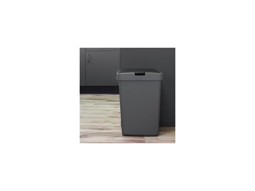 Delta prullenbak50 liter klepdeksel metallic/zwart kunststof 39,7x34,5x56,4cm