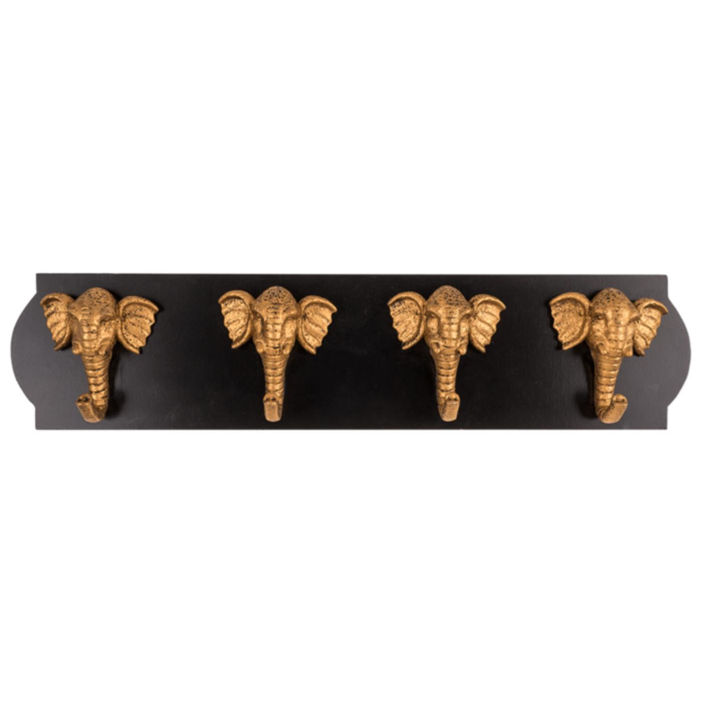 Houten kapstok met olifantenhaken 48x11x5,5cm