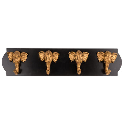 Houten kapstok met olifantenhaken 48x11x5,5cm