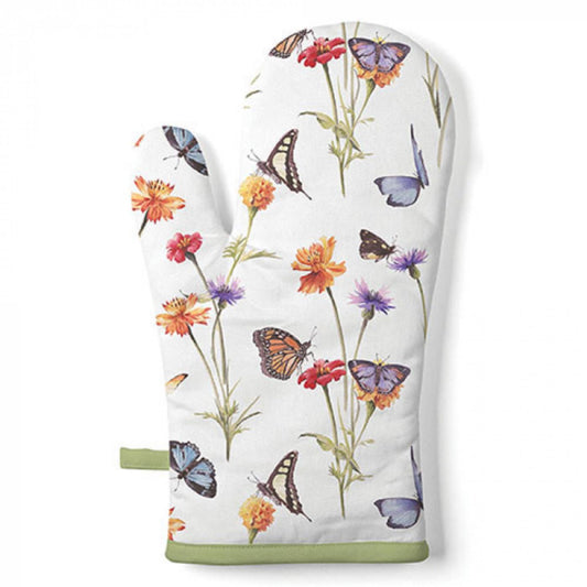 Ovenhandschoen Butterfly garden white