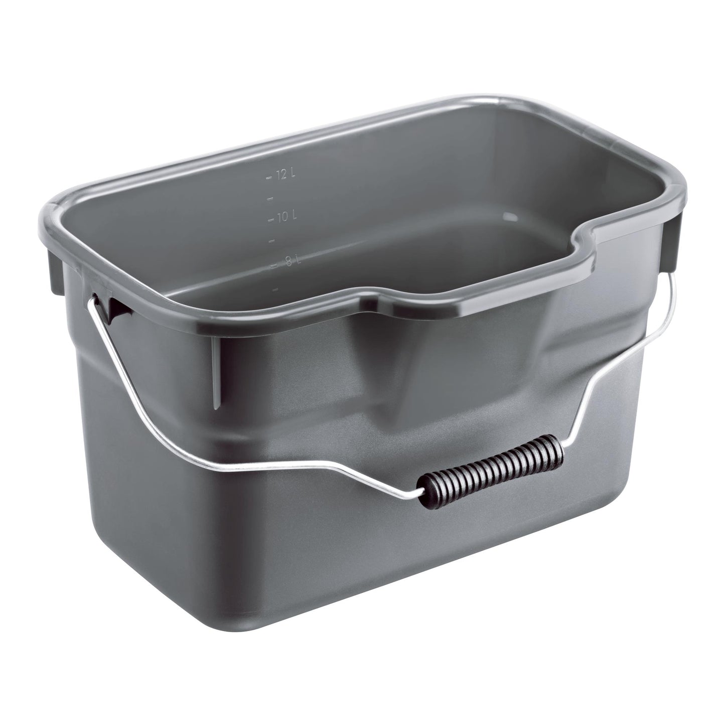 Emmer rechthoekig 12L Basic antraciet
